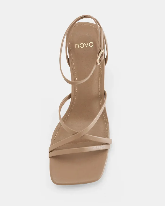 Party NOVO Shoes Women URELIA CAMEL Strappy Sandals