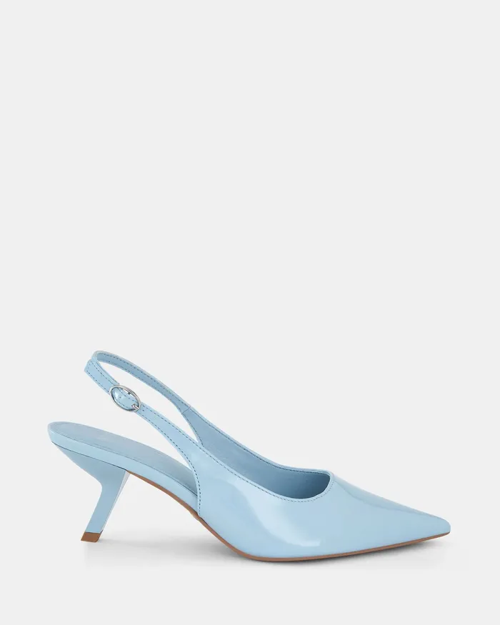 Party Women NOVO Shoes ZINDY SKY BLUE PATENT Low Heels