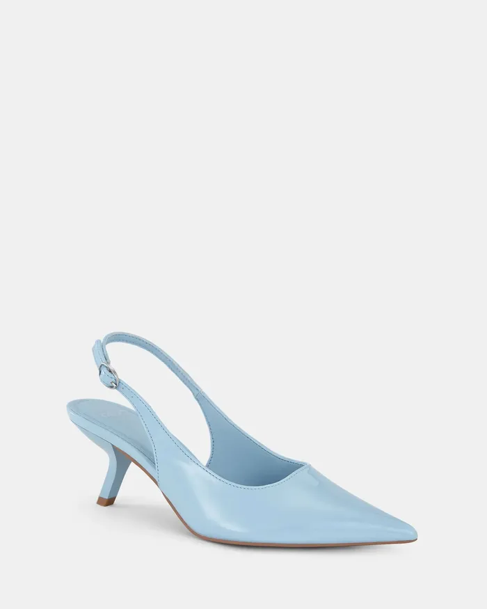 Party Women NOVO Shoes ZINDY SKY BLUE PATENT Low Heels