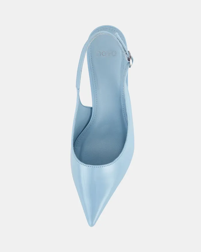 Party Women NOVO Shoes ZINDY SKY BLUE PATENT Low Heels