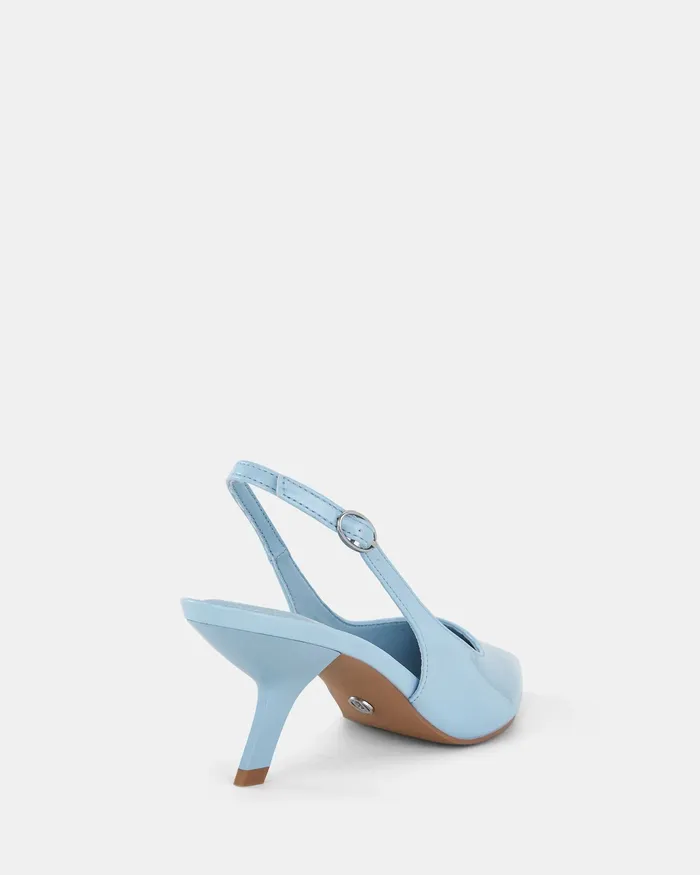 Party Women NOVO Shoes ZINDY SKY BLUE PATENT Low Heels