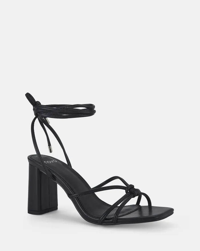 Party ZINZY BLACK LaceUp Heels NOVO Shoes Women