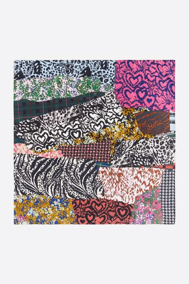 Patchwork Prints Scarf Pink Women Bimba Y Lola Scarves