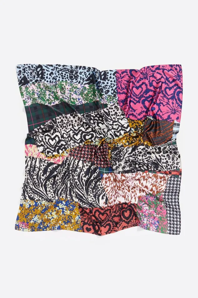 Patchwork Prints Scarf Pink Women Bimba Y Lola Scarves Patchwork Prints Scarf Pink Women Bimba Y Lola Scarves