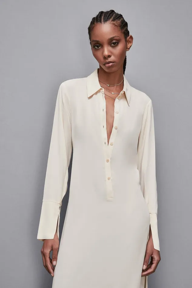Patrizia Pepe Dresses Essential Twill Sash Dress Beige 8211 Women