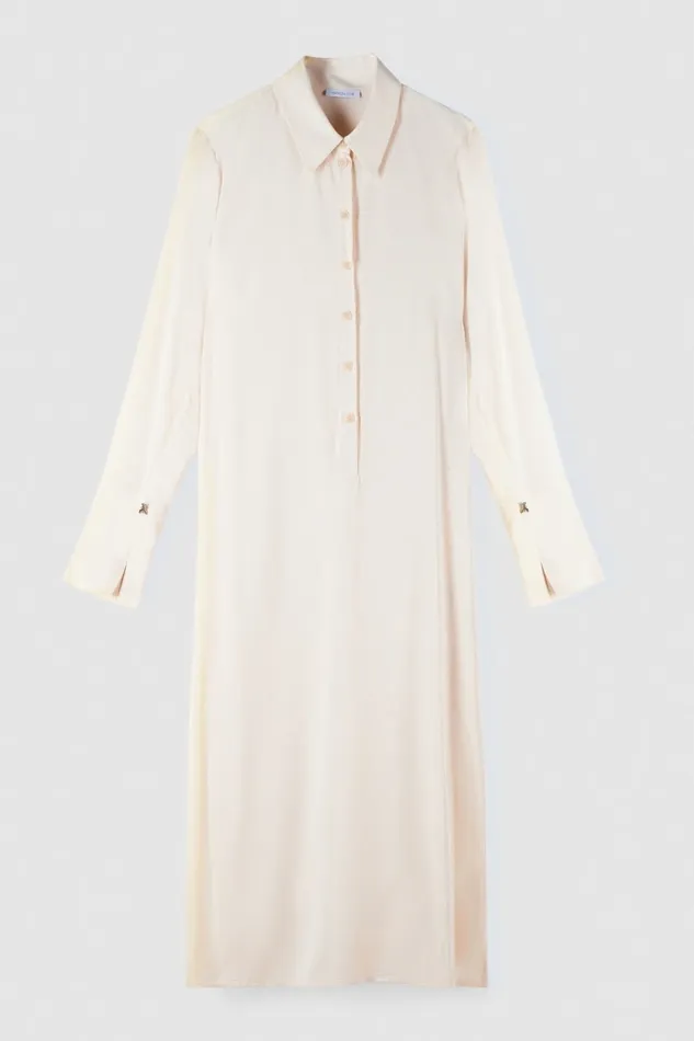 Patrizia Pepe Dresses Essential Twill Sash Dress Beige 8211 Women