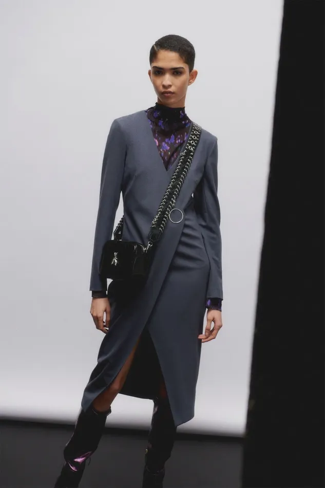 Patrizia Pepe Dresses Essential Wool Slim Fit Dress Grey 8211 Women
