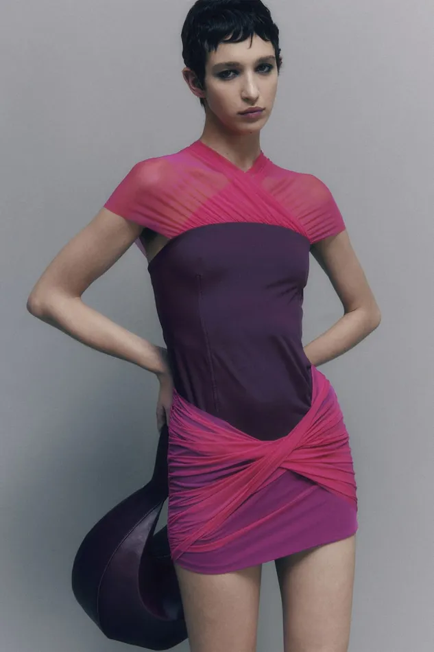 Patrizia Pepe Dresses Jersey And Tulle Mini Dress Pink 8211 Women