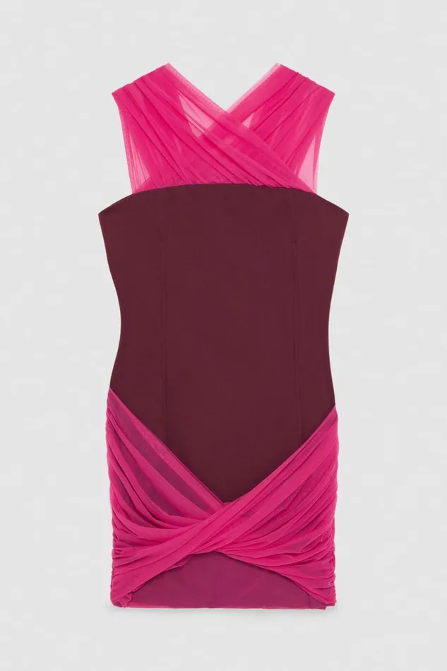 Patrizia Pepe Dresses Jersey And Tulle Mini Dress Pink 8211 Women