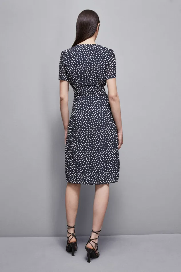 Patrizia Pepe Dresses Patterned Georgette Midi Dress Blue 8211 Women