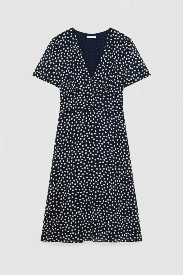 Patrizia Pepe Dresses Patterned Georgette Midi Dress Blue 8211 Women