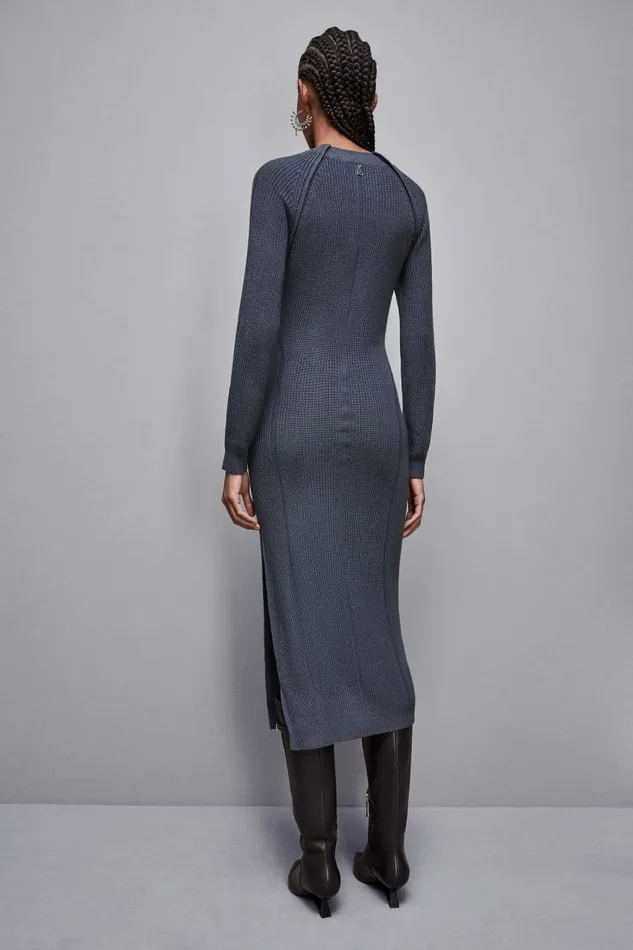 Patrizia Pepe Dresses Wool Blend Midi Dress Grey 8211 Women