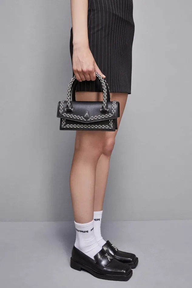 Patrizia Pepe Handbags Fly Bamby Bag With Detachable Shoulder Strap Black 8211 Women