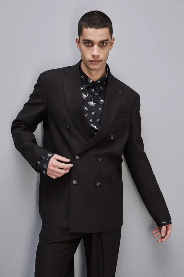Patrizia Pepe Jackets Regular DoubleBreasted Linen And Viscose Blend Jacket Black 8211 Men Patrizia Pepe Jackets Regular DoubleBreasted Linen And Viscose Blend Jacket Black 8211 Men