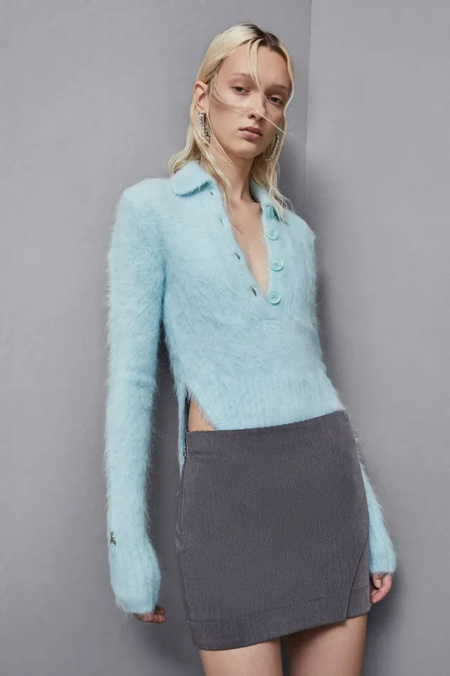 Patrizia Pepe Knitwear Alpaca BodyEffect Sweater Light Blue 8211 Women