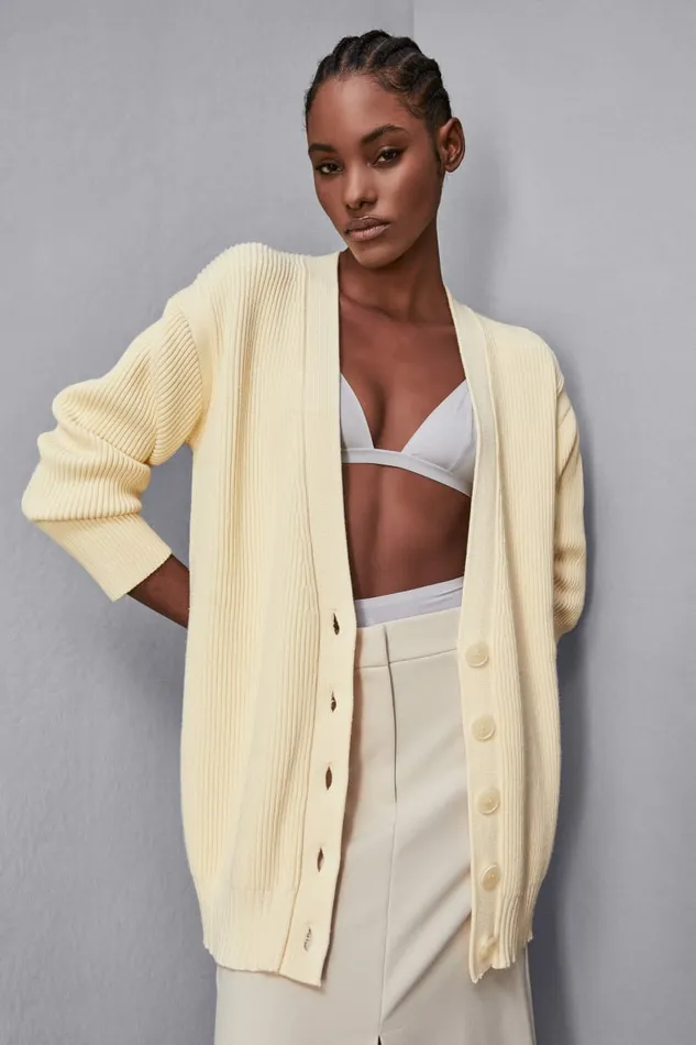 Patrizia Pepe Knitwear Oversized Cardigan Vaniglia 8211 Women