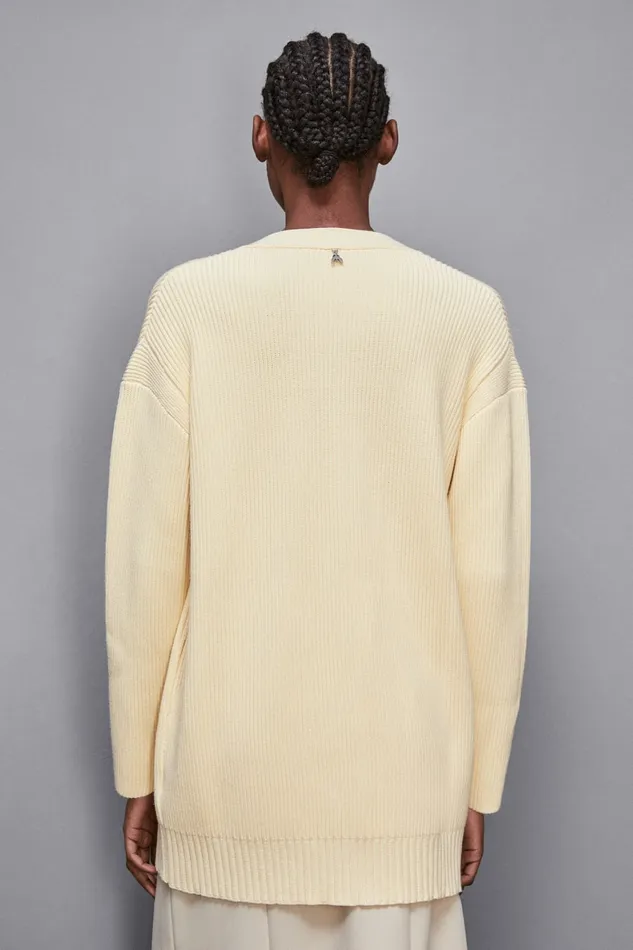 Patrizia Pepe Knitwear Oversized Cardigan Vaniglia 8211 Women