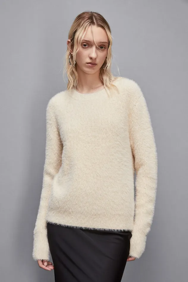 Patrizia Pepe Knitwear Round Neckline Sweater Beige 8211 Women