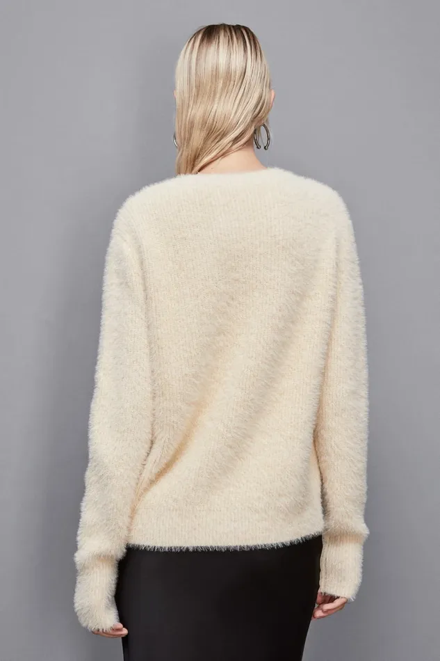 Patrizia Pepe Knitwear Round Neckline Sweater Beige 8211 Women