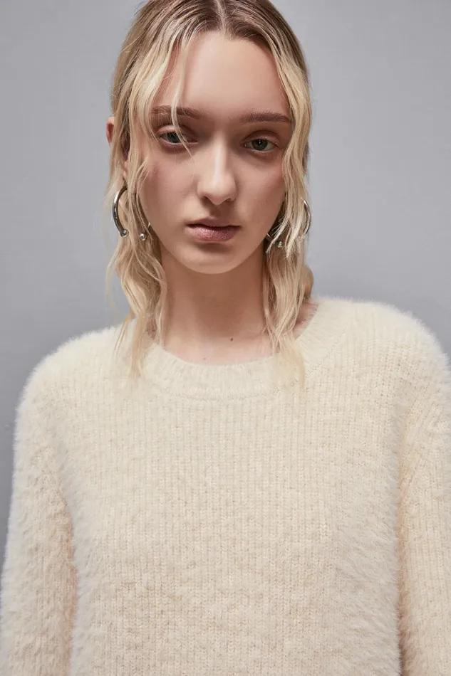 Patrizia Pepe Knitwear Round Neckline Sweater Beige 8211 Women