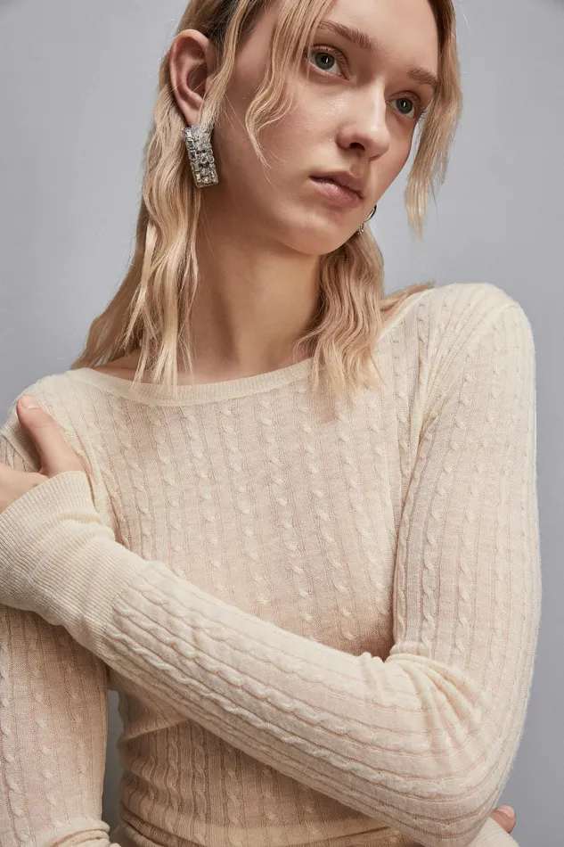 Patrizia Pepe Knitwear Super Light Sweater Vaniglia 8211 Women