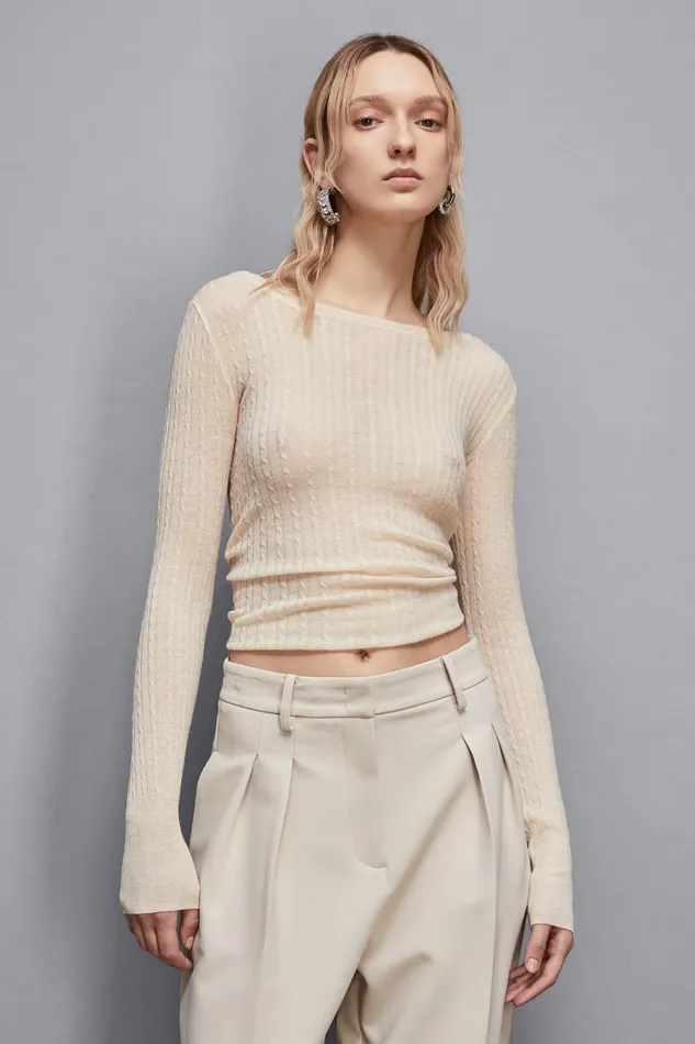 Patrizia Pepe Knitwear Super Light Sweater Vaniglia 8211 Women