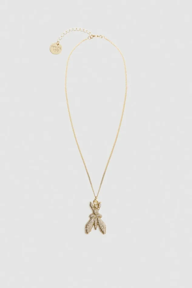 Patrizia Pepe Necklaces Brass And Glass Necklace With Rhinestones Gold 8211 Women Patrizia Pepe Necklaces Brass And Glass Necklace With Rhinestones Gold 8211 Women
