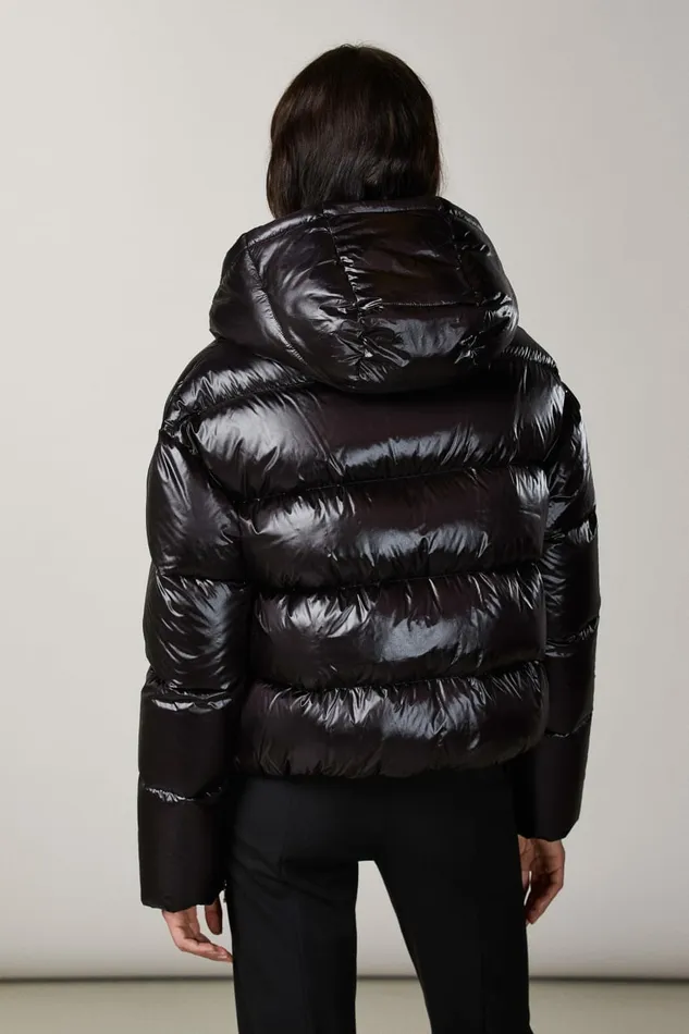 Patrizia Pepe Outerwear Short Hooded Down Jacket Black 8211 Women