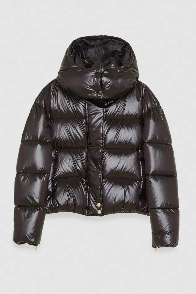 Patrizia Pepe Outerwear Short Hooded Down Jacket Black 8211 Women