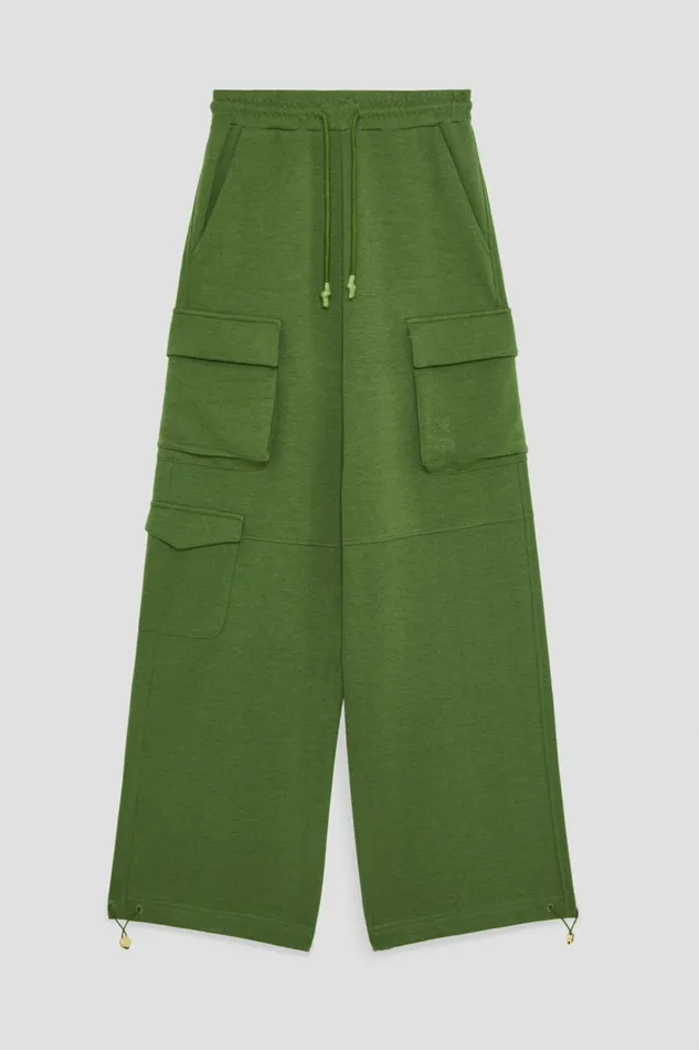 Patrizia Pepe Pants and Jeans Cotton Blend Fleece Cargo Pants Green 8211 Women