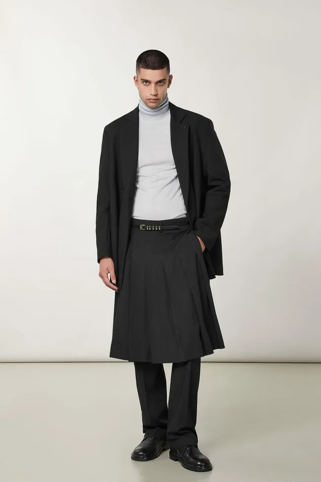 Patrizia Pepe Pants Pleated Canvas Skirt Black 8211 Men