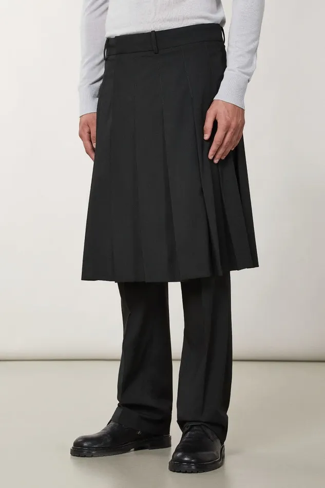 Patrizia Pepe Pants Pleated Canvas Skirt Black 8211 Men