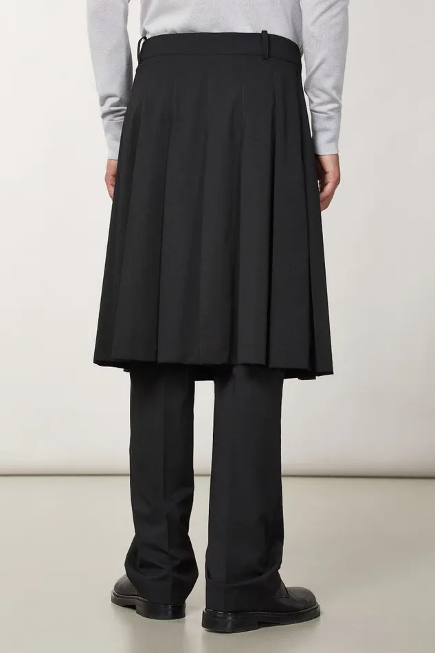 Patrizia Pepe Pants Pleated Canvas Skirt Black 8211 Men