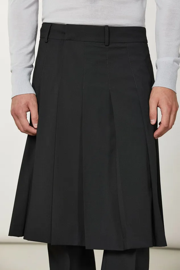 Patrizia Pepe Pants Pleated Canvas Skirt Black 8211 Men