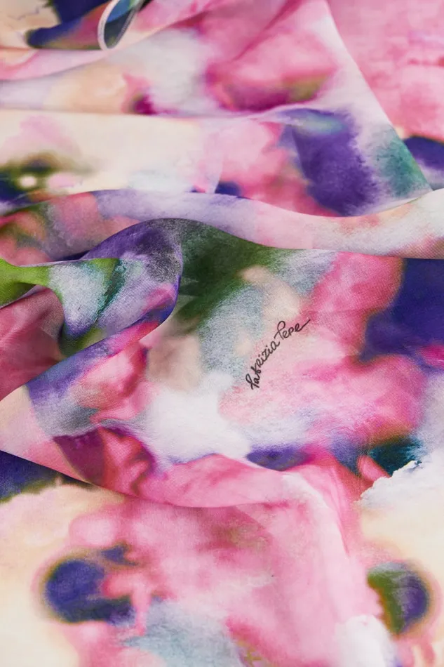 Patrizia Pepe Scarves Patterned Chiffon Stole Multicolor 8211 Women