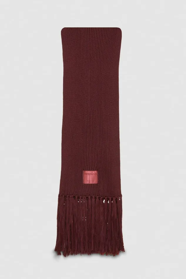 Patrizia Pepe Scarves Ribbed Scarf With Fabric Fringes Purple 8211 Women