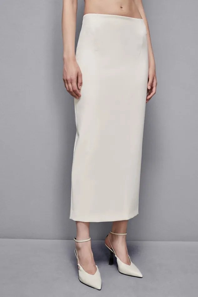 Patrizia Pepe Skirts Twill Pencil Skirt Beige 8211 Women