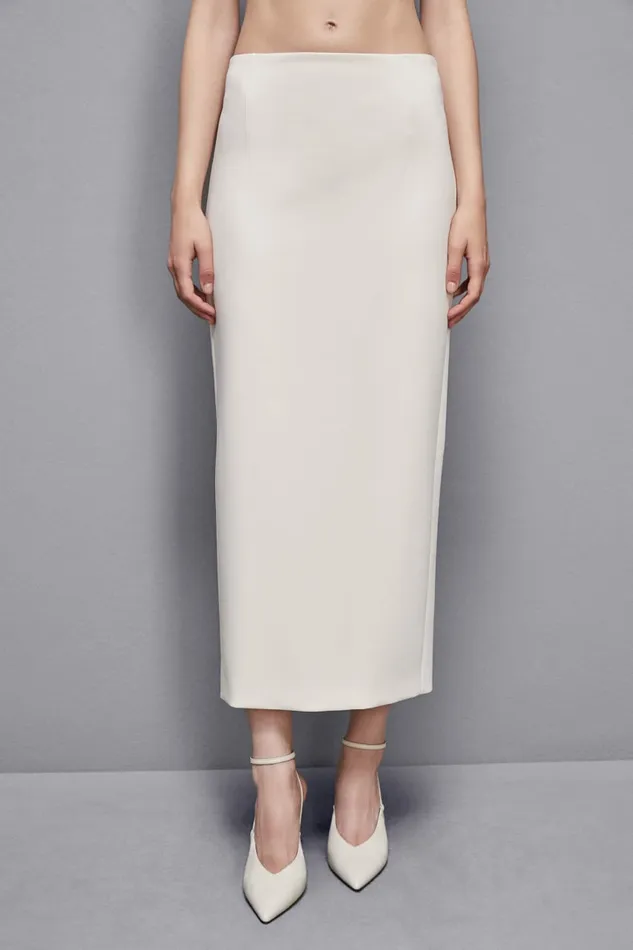Patrizia Pepe Skirts Twill Pencil Skirt Beige 8211 Women