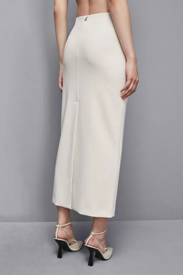 Patrizia Pepe Skirts Twill Pencil Skirt Beige 8211 Women