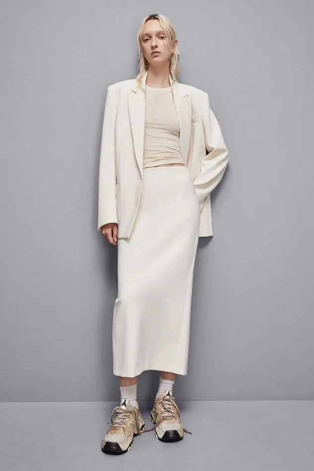 Patrizia Pepe Skirts Twill Pencil Skirt Beige 8211 Women
