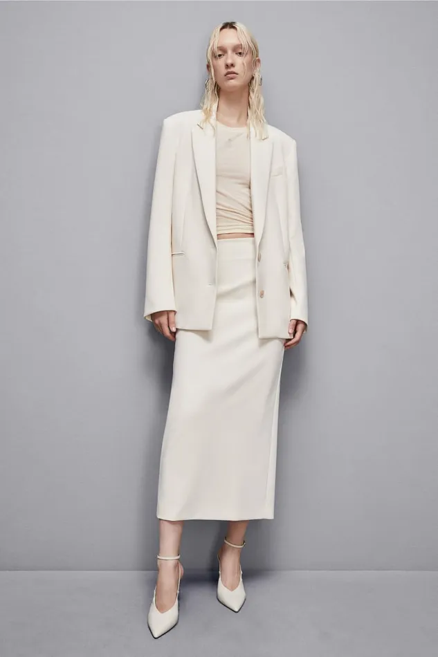 Patrizia Pepe Skirts Twill Pencil Skirt Beige 8211 Women