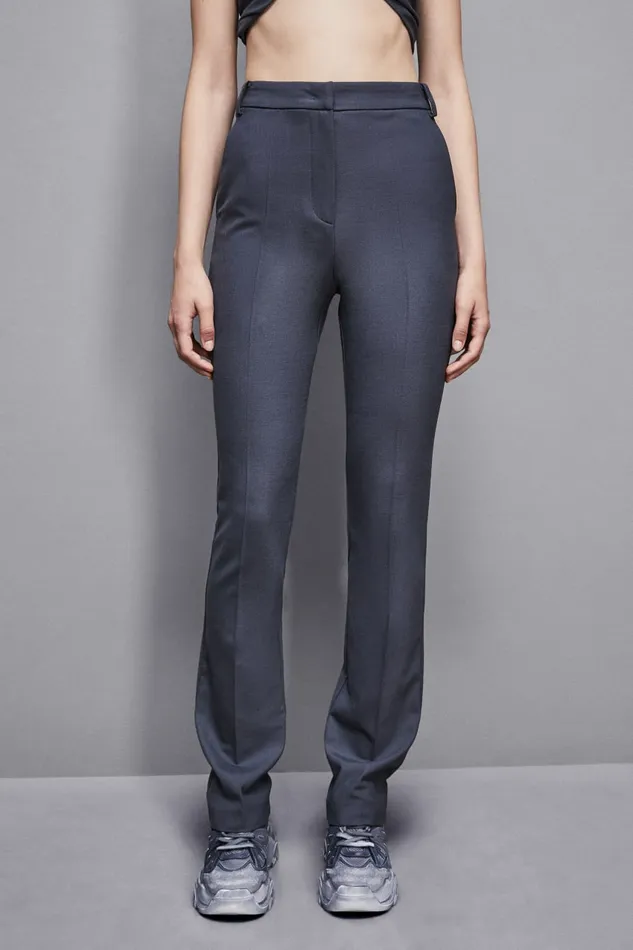 Patrizia Pepe Tailleur Essential Tailored Wool Pants Grey 8211 Women