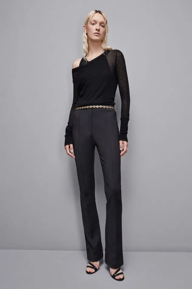Patrizia Pepe Tailleur Slim Flare Pants Black 8211 Women