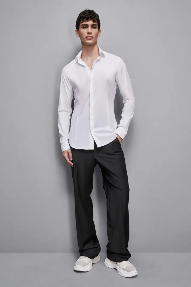 Patrizia Pepe Tops and Shirts Cotton Poplin Long Shirt White 8211 Men