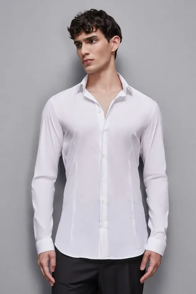 Patrizia Pepe Tops and Shirts Cotton Poplin Long Shirt White 8211 Men