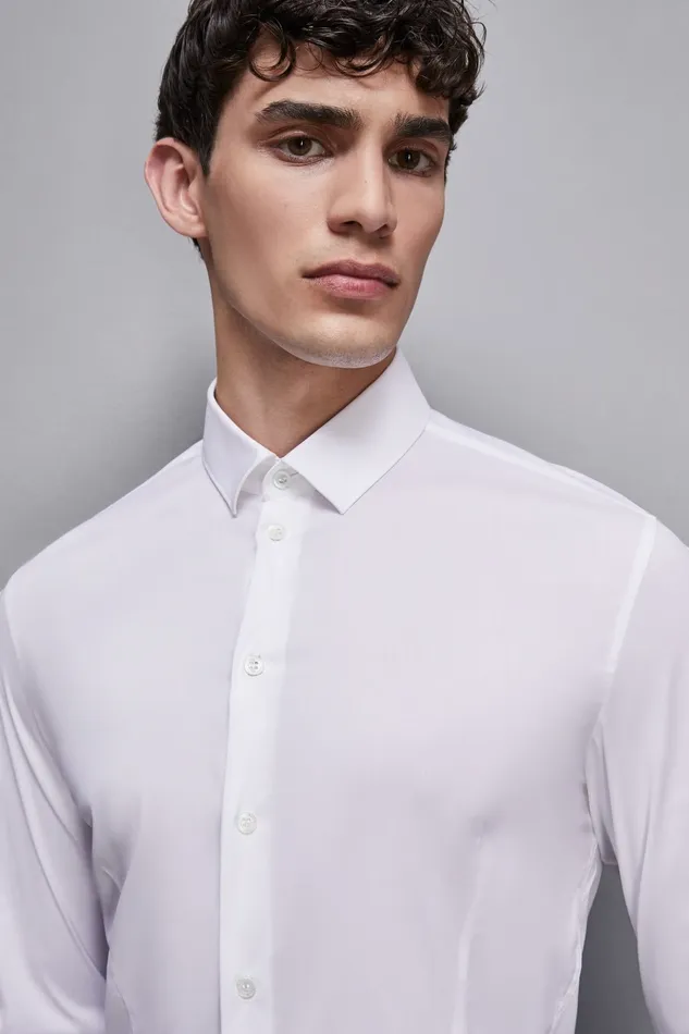 Patrizia Pepe Tops and Shirts Cotton Poplin Long Shirt White 8211 Men