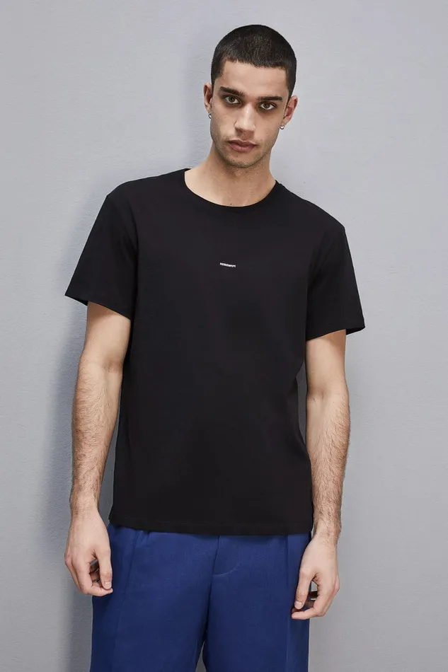 Patrizia Pepe Tops and Shirts Pima Cotton Jersey TShirt With Logo Black 8211 Men