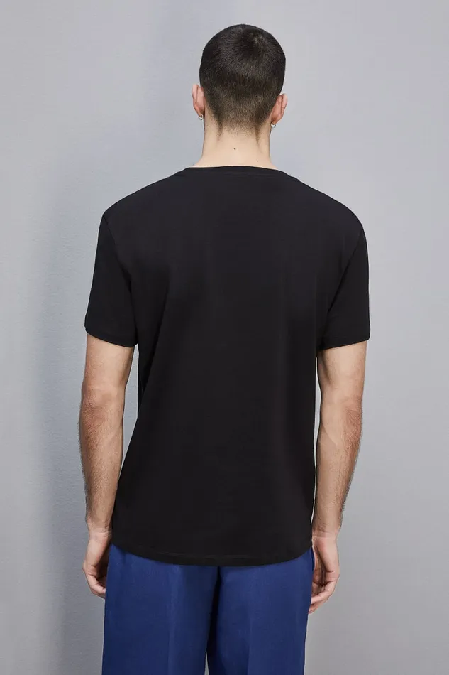 Patrizia Pepe Tops and Shirts Pima Cotton Jersey TShirt With Logo Black 8211 Men
