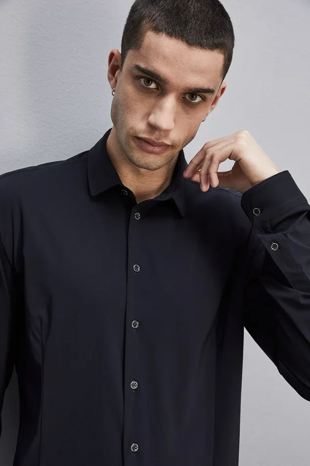 Patrizia Pepe Tops and Shirts Slim Fit Jersey Shirt Blue 8211 Men