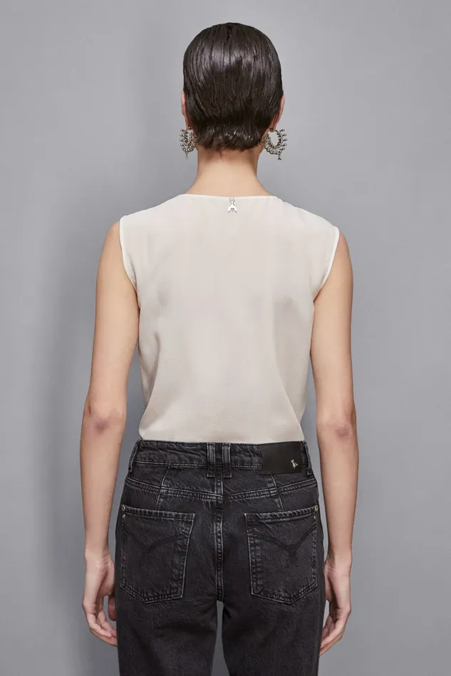 Patrizia Pepe Tops Top With Draping White 8211 Women